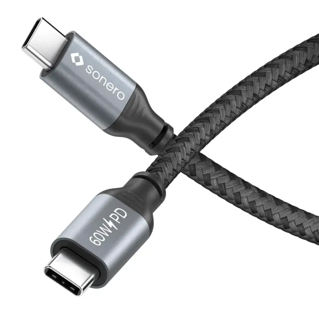Sonero SPC-U300-030 USB-C Kabel 3 m grau/schwarz 60W