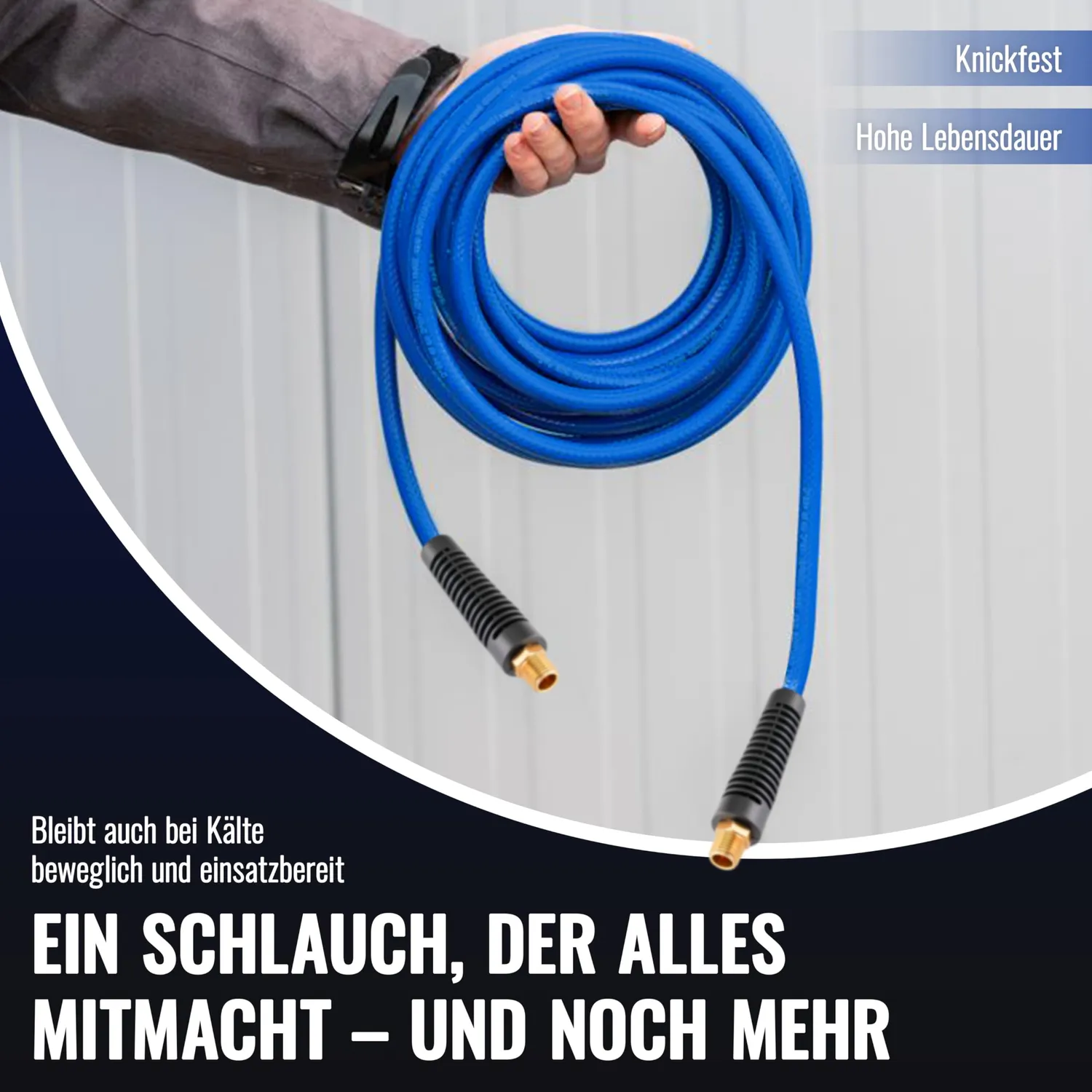 Poppstar Druckluftschlauch Hybrid 20m Blau 20bar