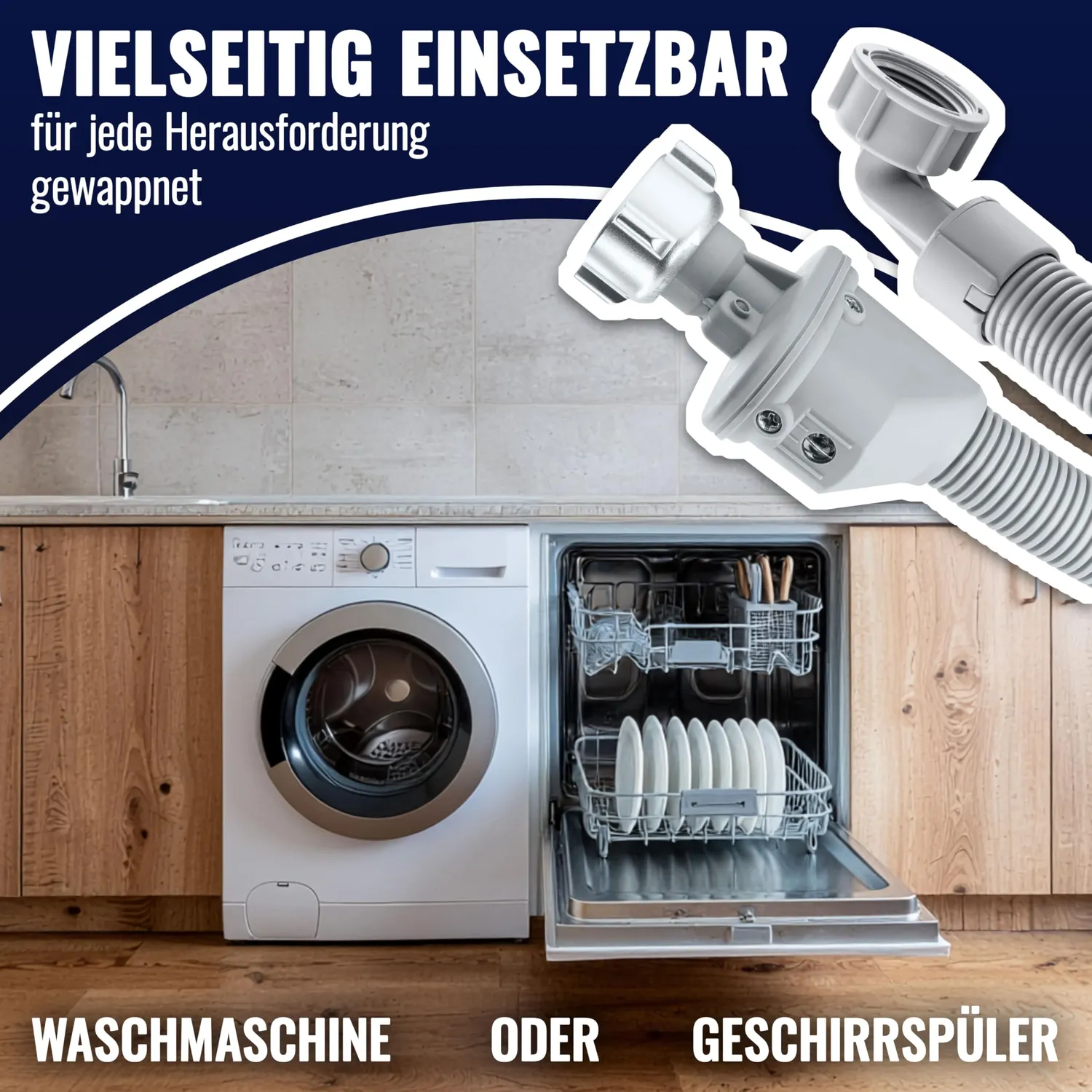 Poppstar Aquastop-Schlauch 1,5 m 3/4 Zoll Waschmaschine