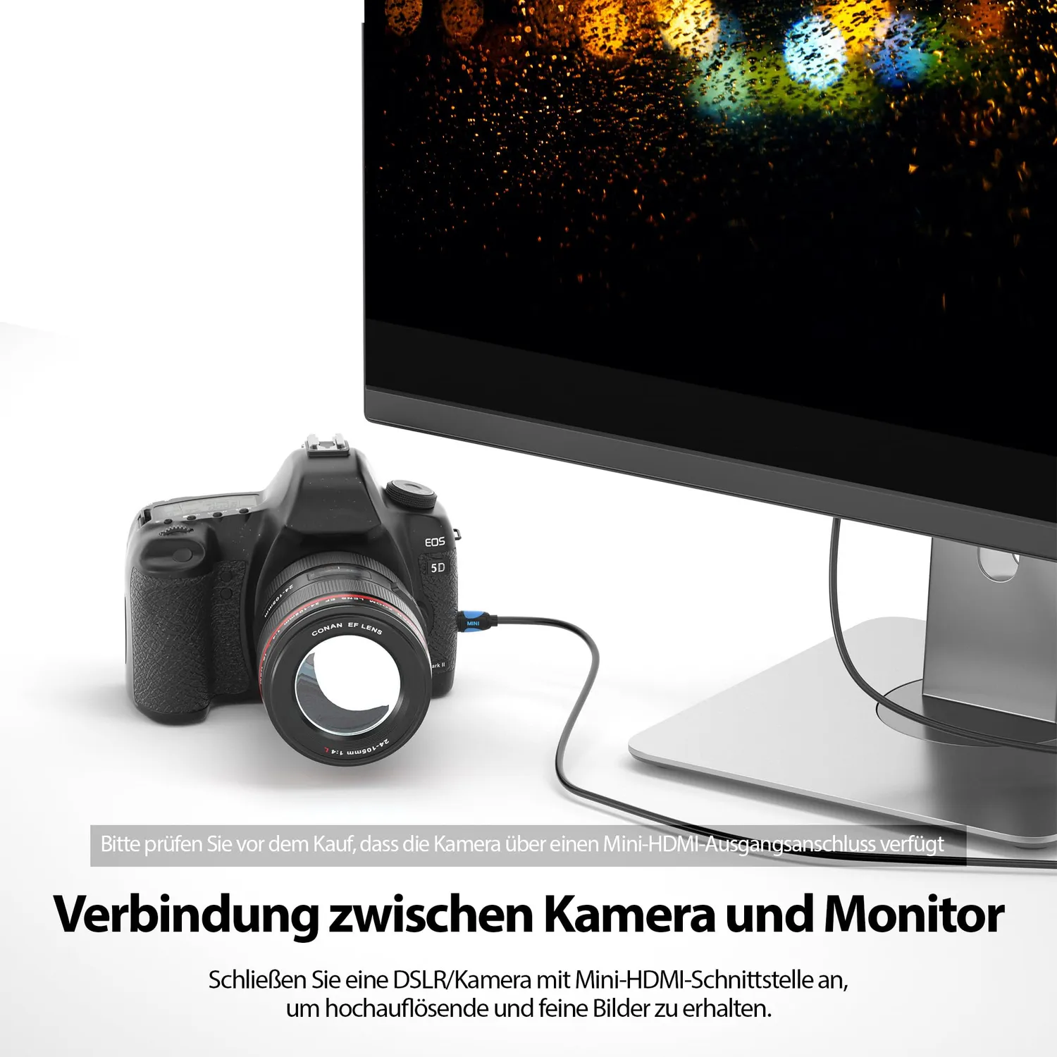 JAMEGA Mini-HDMI Kabel Typ C-A 5m 4K