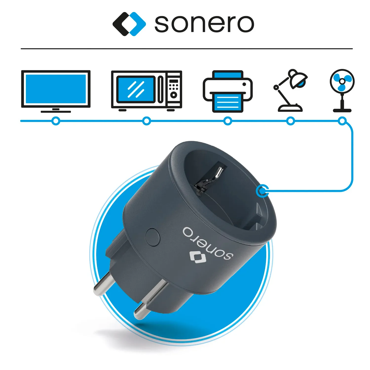 Sonero S-RCS113 Funksteckdosen Set 3+1 anthrazit 2300W