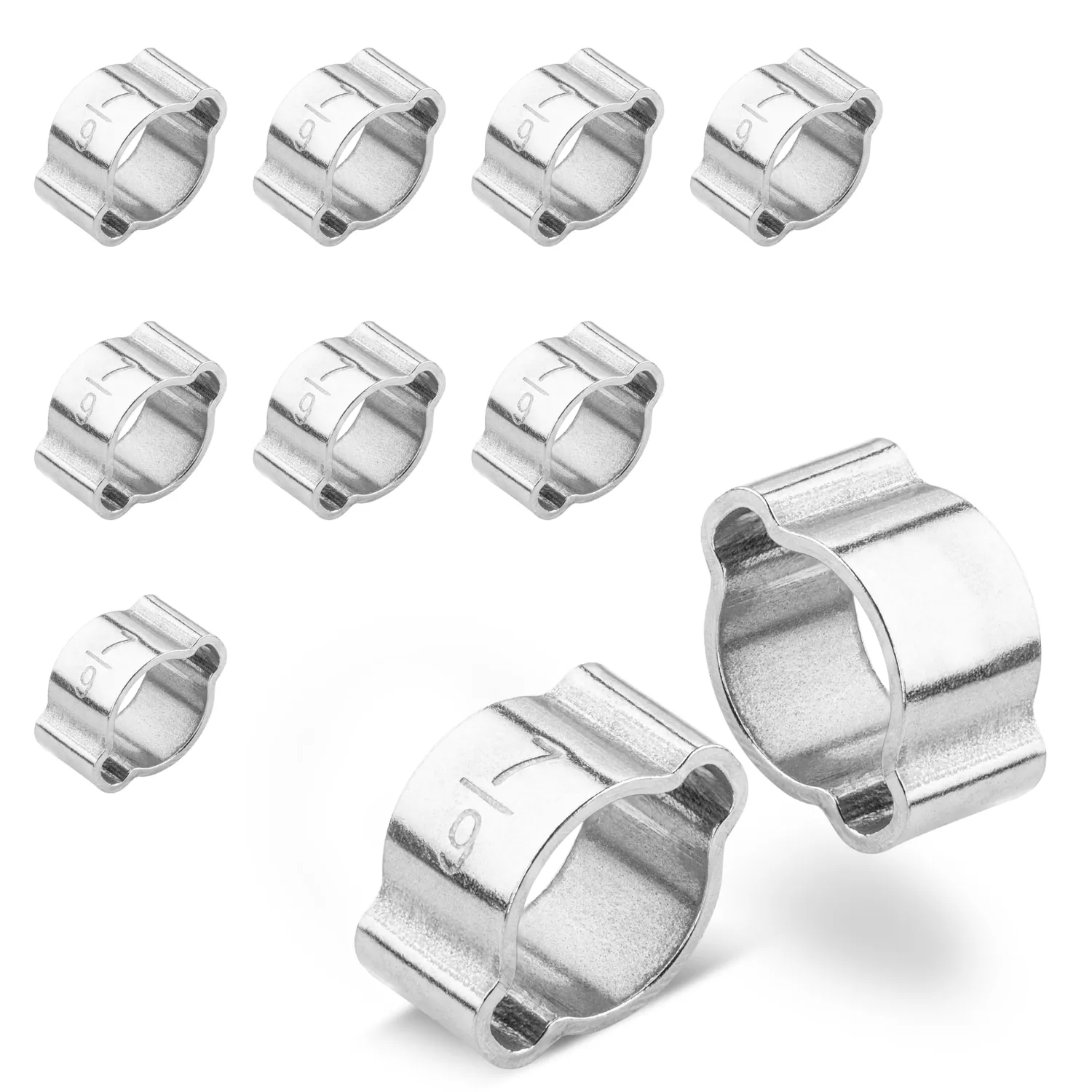 Poppstar Schlauchschellen 2-Ohr 9-11mm Edelstahl 10er