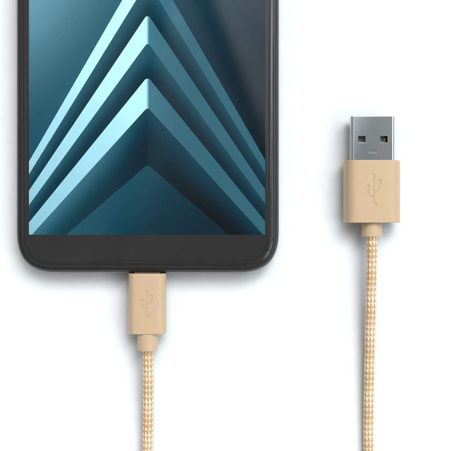 Jamega Micro-USB Kabel Nylon 1 m Laden Daten gold