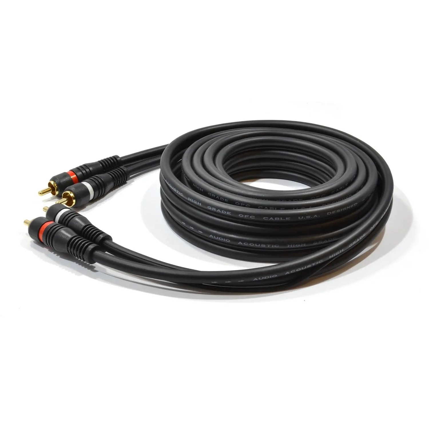Kenable Twin Cinch-Kabel 3 m schwarz mit Massekabel