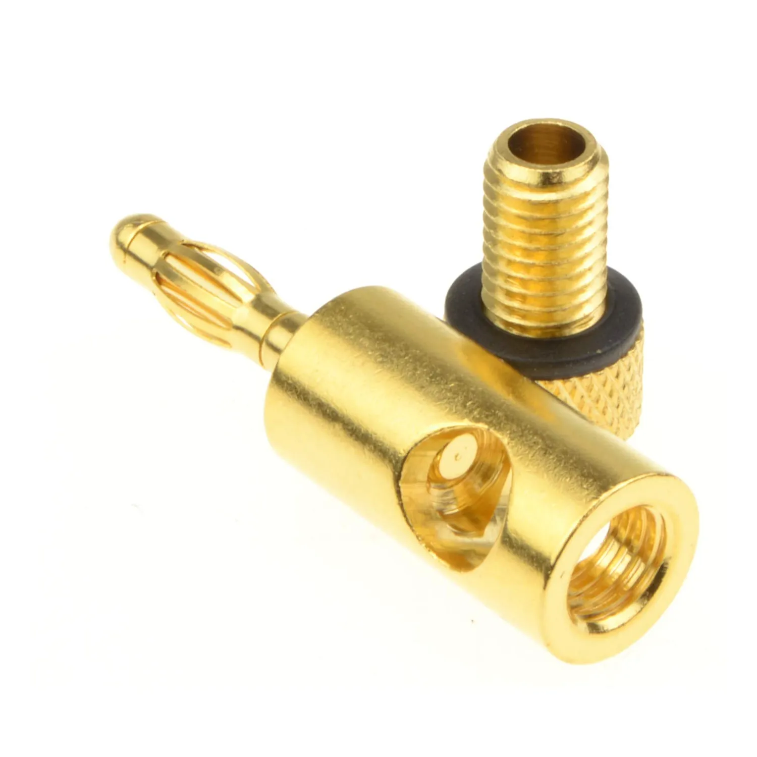 Kenable Bananenstecker 4mm vergoldet schwarz Lautsprecher