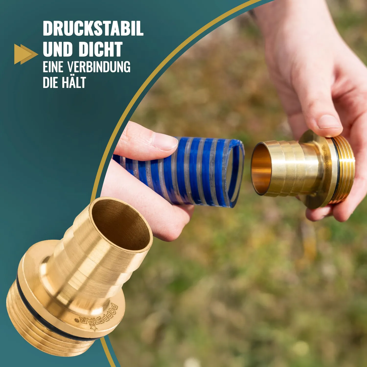 Poppstar Schlauchtülle 3/4 Zoll Messing AG Bund