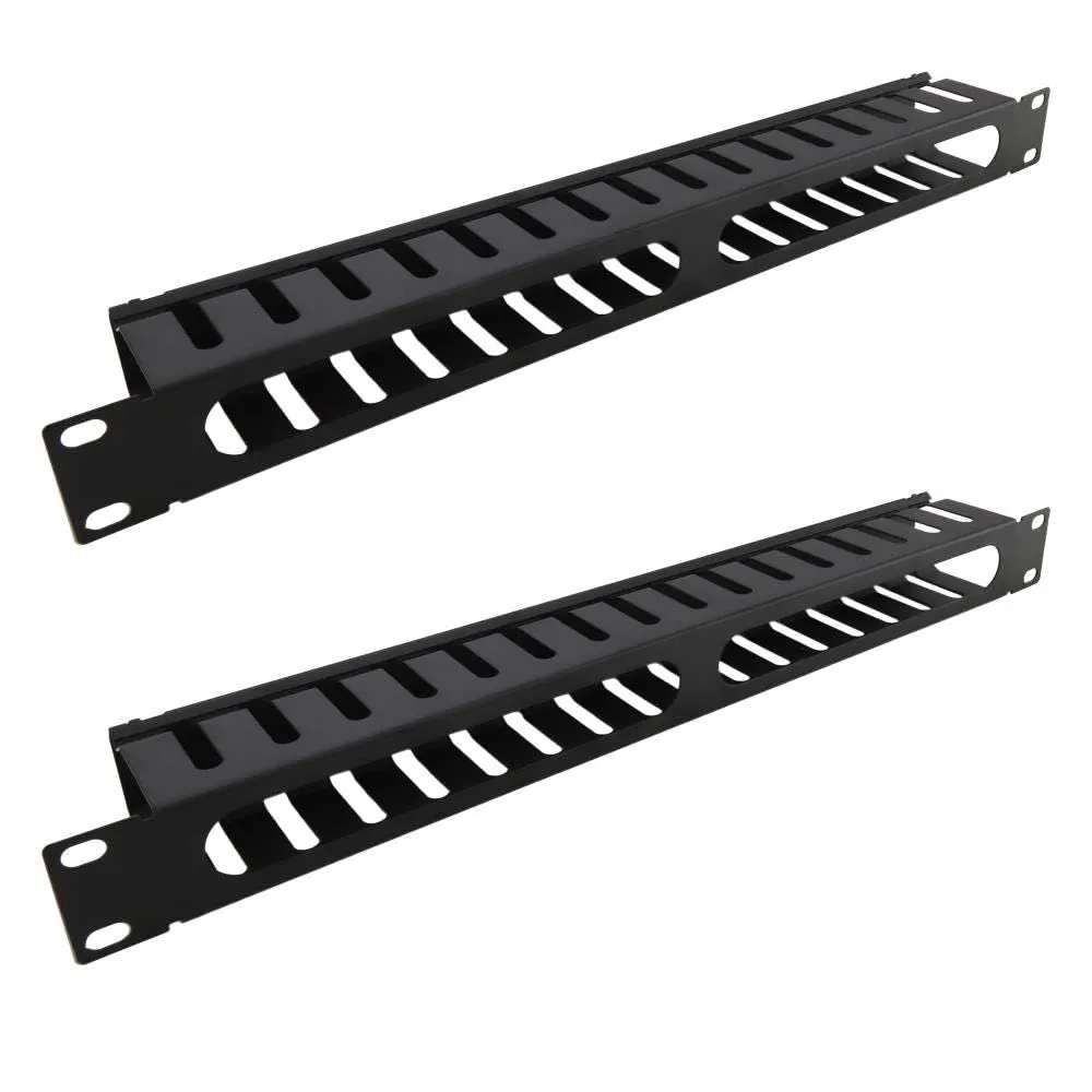 Kenable Kabelmanagement-Panel 1U 19 Zoll schwarz Stahl